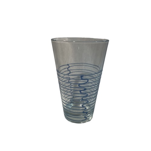 Σετ 6 τεμ. Ποτήρια Νερού γυάλινα μπλε ρίγα Σετ 6 τεμ. Made in Italy 315 CC 4x8x12cm