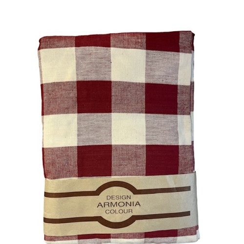 Τραπεζομάντηλο ροτόντα 1,80 μ. βαμβακερό Μπορντό/εκρού