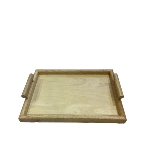 Δίσκος ξύλινος φυσικό χρώμα με χεράκια 41x28x8cm