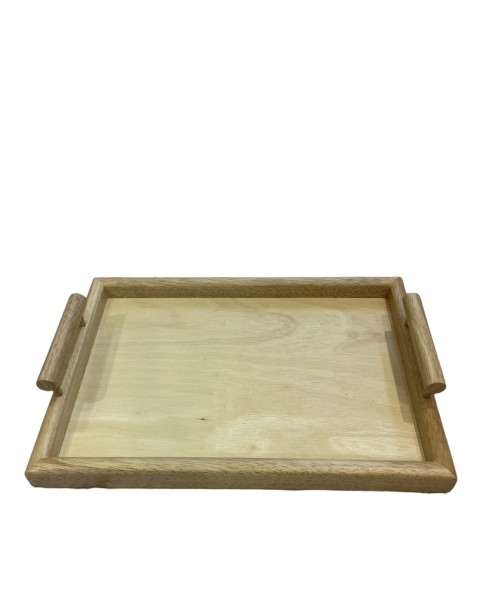 Δίσκος ξύλινος φυσικό χρώμα με χεράκια 41x28x8cm
