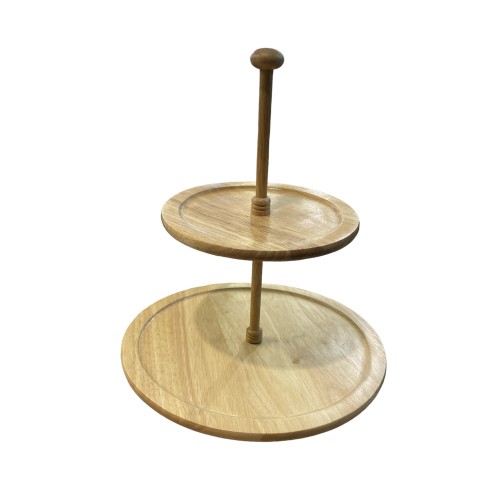 Διώροφο πλατώ ξύλινο σε φυσικό χρώμα 30x32cm