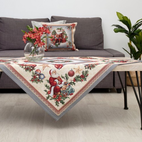 Χριστουγεννιάτικο Τραπεζομάντηλο 140x140 καρέ (Σχ. 8930SILVER)