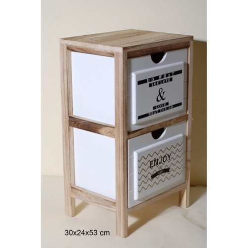 Συρταριέρα Ξύλινη Με 2 Συρτάρια 30x24x53cm