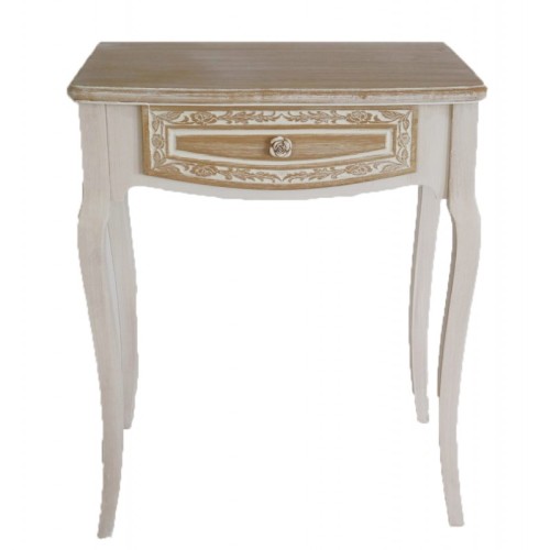 Κομόντα Ξύλινη Με Μία Συρταριέρα Χρώματος Natural 60x40x72,50 cm 