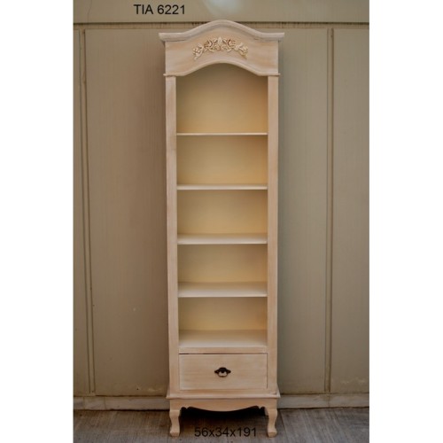 Ραφιέρα ξύλινη με συρτάρι Natural Beige 56x34x191 cm 