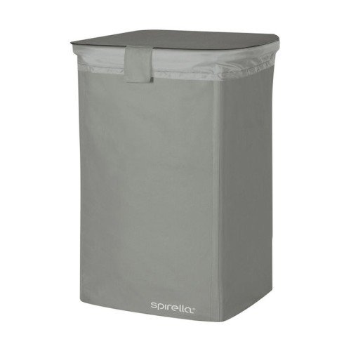 Καλάθι Απλύτων Υφασμάτινο Πτυσσόμενο με Καπάκι 33x34x52cm Γκρι 50lt