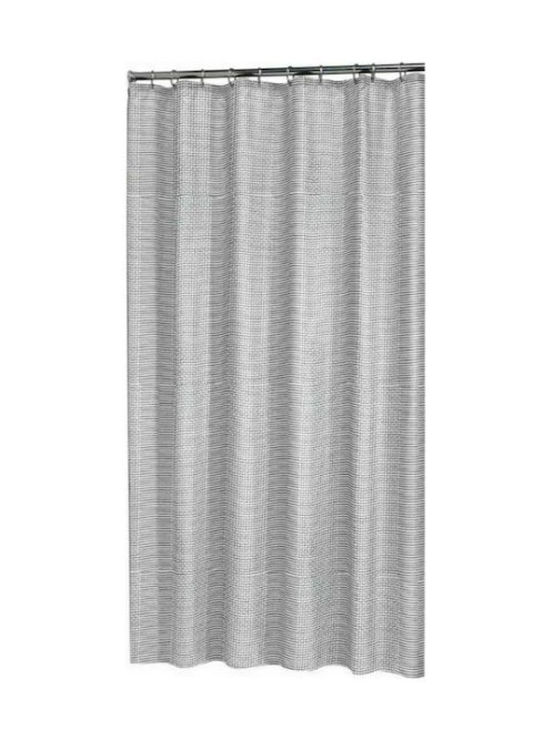 Sealskin Wave Κουρτίνα Μπάνιου Υφασμάτινη 180x200 cm Μαύρη