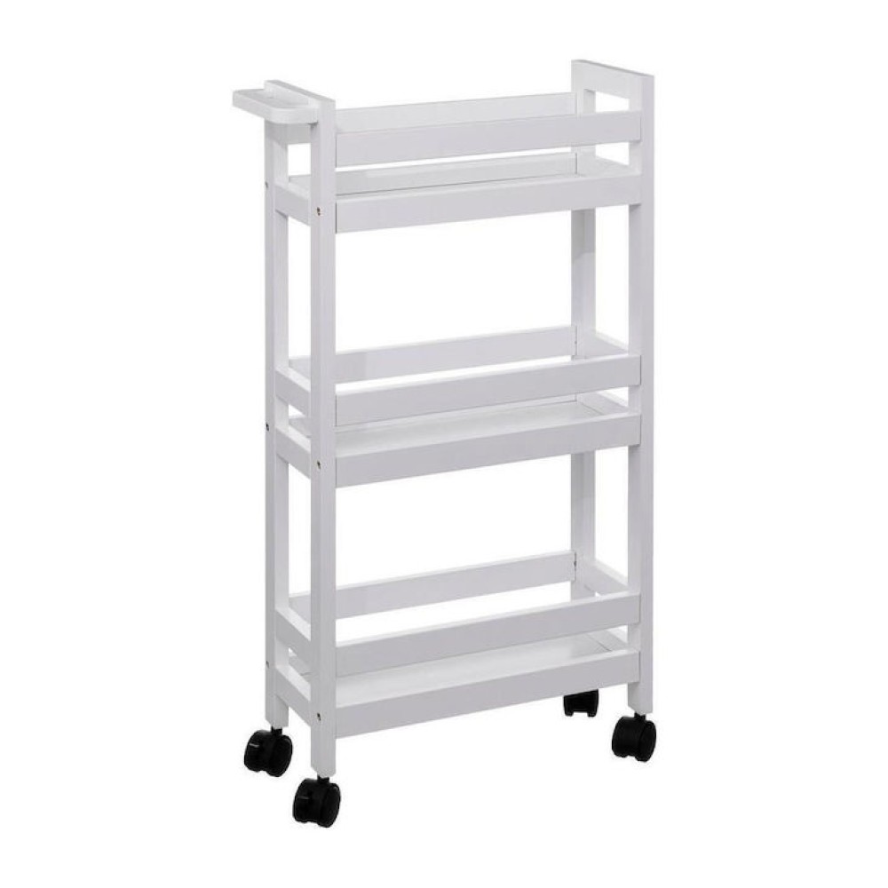 Tρόλεϊ αποθήκευσης και τακτοποίησης με ράφια και διαστάσεις 40x15x75cm - White