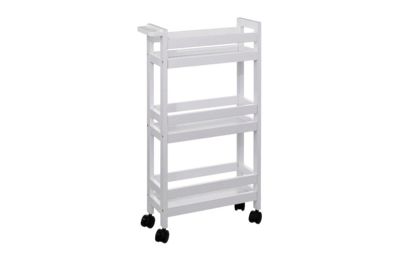 Tρόλεϊ αποθήκευσης και τακτοποίησης με ράφια και διαστάσεις 40x15x75cm - White