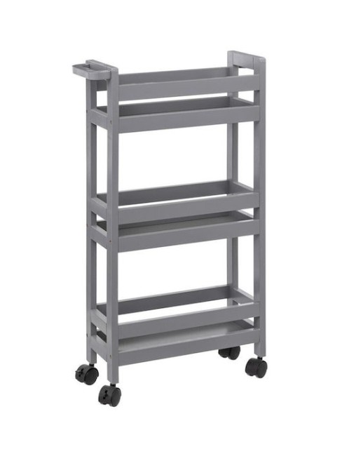 Tρόλεϊ αποθήκευσης και τακτοποίησης με ράφια και διαστάσεις 40x15x75cm - Concrete grey