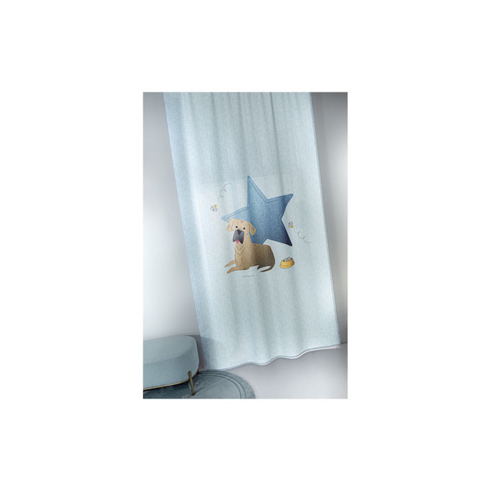 Guy Laroche Παιδική Κουρτίνα με Τρέσα Paw Ciel 145x270εκ.
