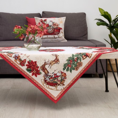 Χριστουγεννιάτικο Τραπεζομάντηλο 100x100 καρέ (Σχ. 8926)