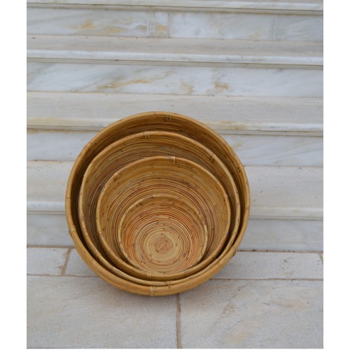Καλάθι μπαμπού στρογγυλό βαθύ
