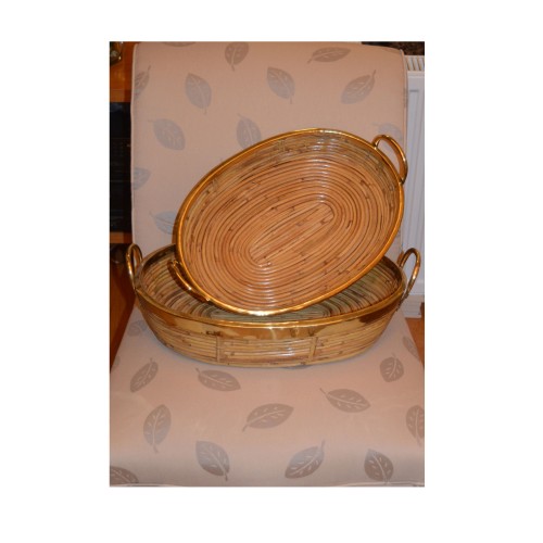 Καλάθι μπαμπού με μπρούτζο και χεράκια [Διαθέσιμο σε 2 μεγέθη]