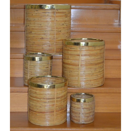 Καλάθι μπαμπού με μπρούτζο [Διαθέσιμο σε 5 μεγέθη]