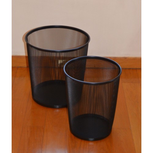Κάδος γραφείου μαύρος μεταλλικός [Διαθέσιμο σε 2 μεγέθη]