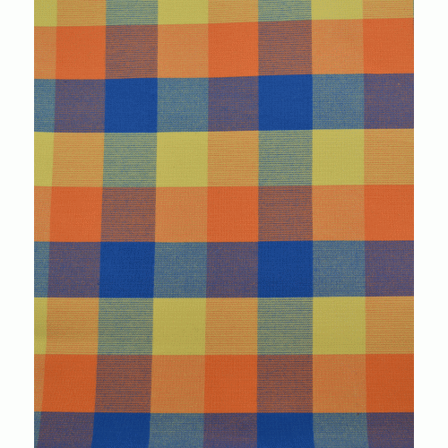 Τραπεζομάντηλο καρώ βαμβακερό multisquares blue/orange 140x140cm