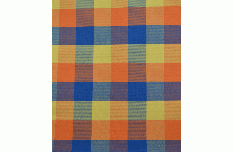 Τραπεζομάντηλο καρώ βαμβακερό multisquares blue/orange 140x320cm