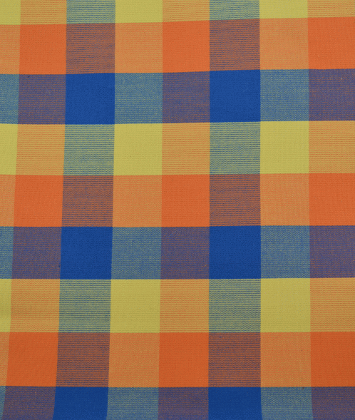 Τραπεζομάντηλο καρώ βαμβακερό multisquares blue/orange 140x140cm