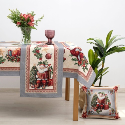 Χριστουγεννιάτικο Runner 45x140  (Σχ. 8930SILVER)