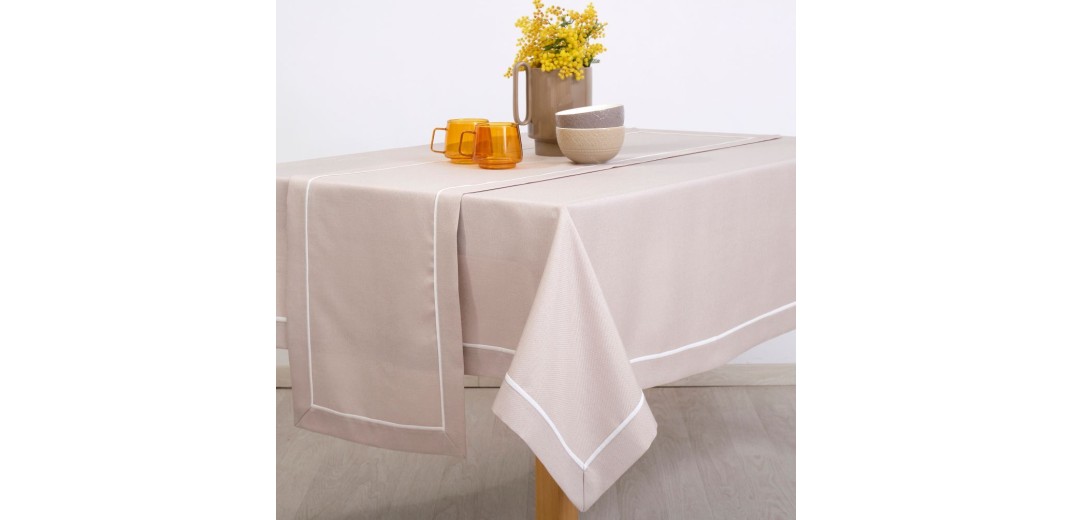 Τραπεζομάντηλο κεντητό 3917 Grey 165x260cm