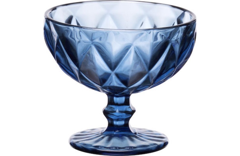 Σετ μπωλ παγωτού Cryspo Trio Kare μπλε (6 τεμ.) 310 ml.