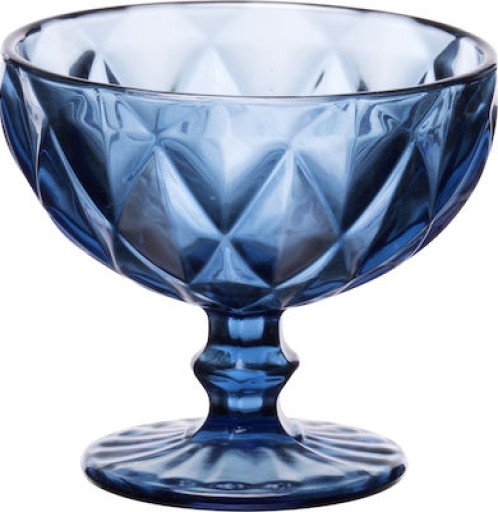 Σετ μπωλ παγωτού Cryspo Trio Kare μπλε (6 τεμ.) 310 ml.