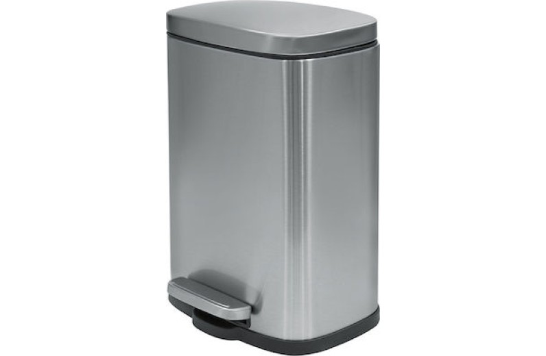 Κάδος ορθογώνιος inox soft close 5 lt. Akira by Spirella