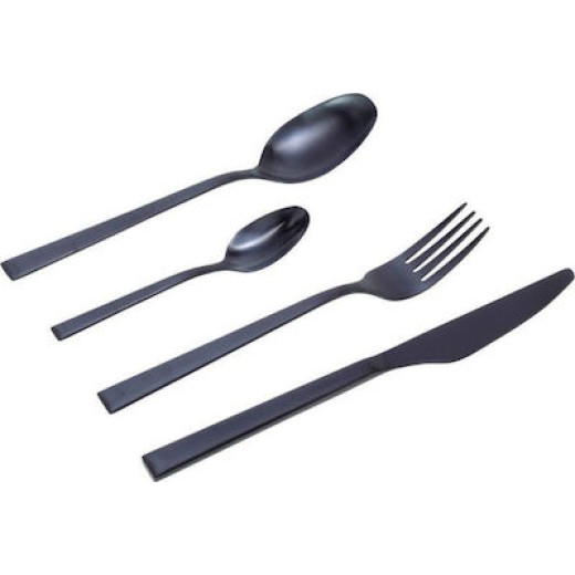 Cryspo Trio Durable Σετ Μαχαιροπίρουνα Μαύρα 24τμχ