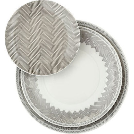 Cryspo Trio Plaza Σερβίτσιο Πιάτων από Πορσελάνη Μπεζ 20τμχ