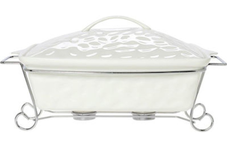 Cryspo Trio Punto Γάστρα Τετράγωνη από Πορσελάνη 38x38cm