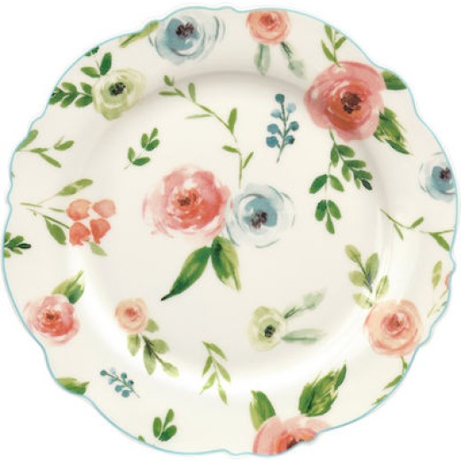 Cryspo Trio Primavera Πιάτο Γλυκού από Πορσελάνη Blue με Διάμετρο 21cm 