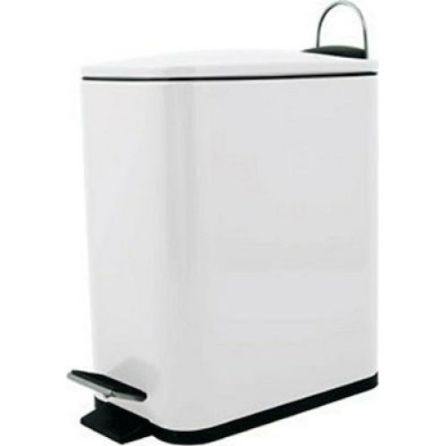 Eric Μεταλλικό Καλαθάκι Μπάνιου 5lt White Matt 28x14x29cm