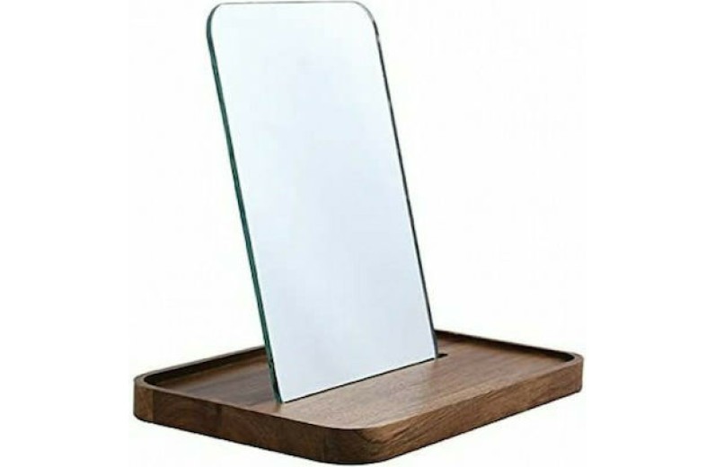 Επιτραπέζιος καθρέπτης από επεξεργασμένο ξύλο & γυαλί Alesia Mirror by Spirella 12,80x17,40x1,40 cm 