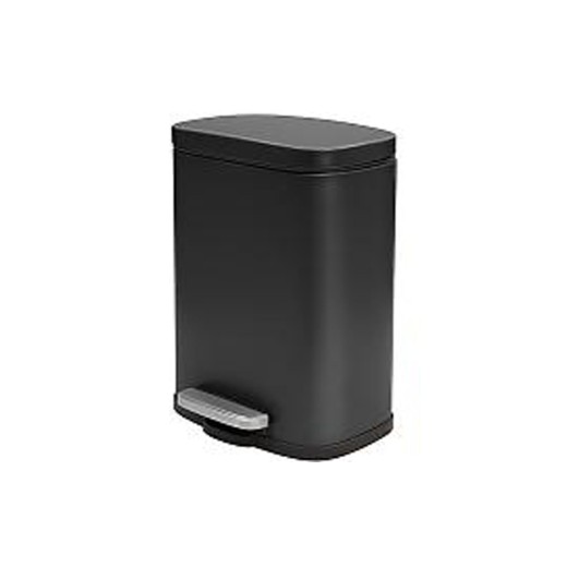 Κάδος ορθογώνιος μαύρος soft close 5 lt. Akira by Spirella