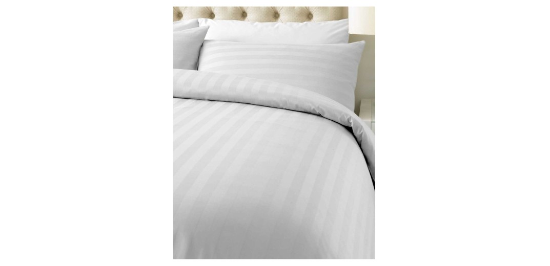 Σεντόνι λευκό με ρίγα 2 εκ. 160X270 εκ. 100% Βαμβακοσατέν T300