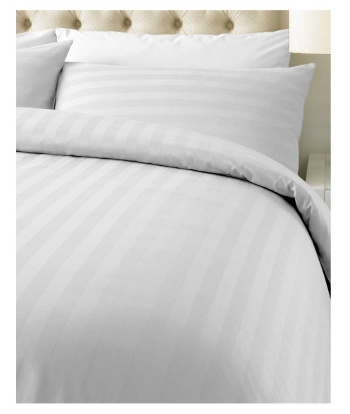 Σεντόνι λευκό με ρίγα 2 εκ. 160X270 εκ. 100% Βαμβακοσατέν T300