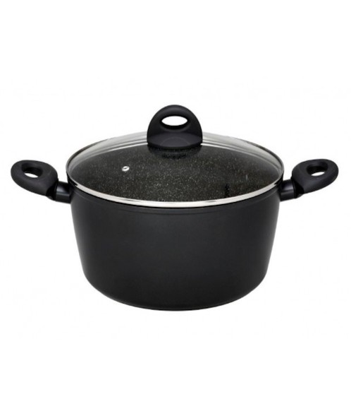 Κατσαρόλα Cryspo Trio Petra αντικολλητική μαύρη 20 εκ.