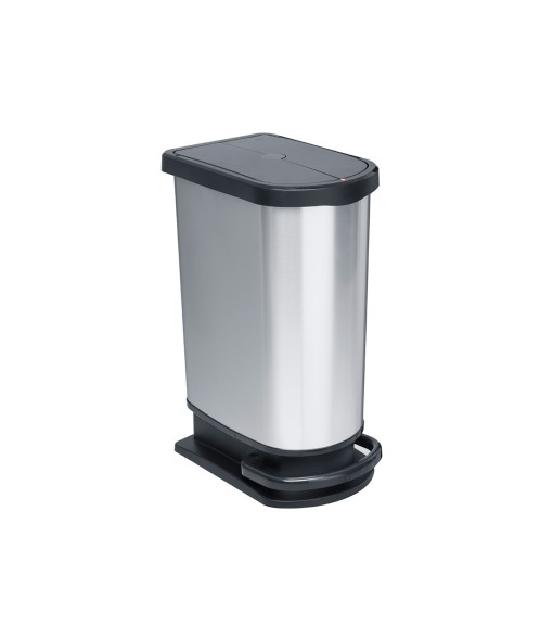 Χαρτοδοχείο με χώρισμα πλαστικό ασημί 50 Lt. by Rotho 29x44x67 εκ. (Swiss Made)