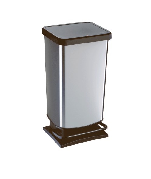 Κάδος ασημί απορριμάτων 40 Lt. Paso by Rotho (Swiss Made) 35.3x29.5x67.6cm