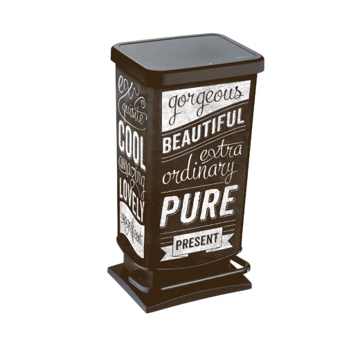 Κάδος απορριμάτων μαύρος τύπου vintage 40 Lt. Paso by Rotho (Swiss Made)