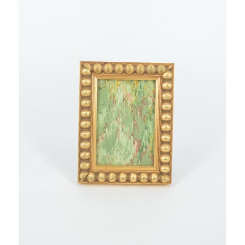 Κορνίζα ξύλινη με χρυσές μπιλίτσες Γαλλική 10X13 εκ.