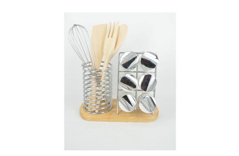 Βάση μπαχαρικών με θήκη για κουτάλες