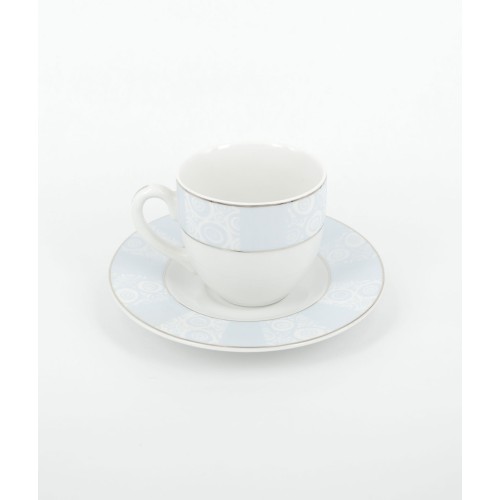 Σετ φλυτζάνια τσαγιού (6 τμχ.) πορσελάνινα σιέλ κύκλοι