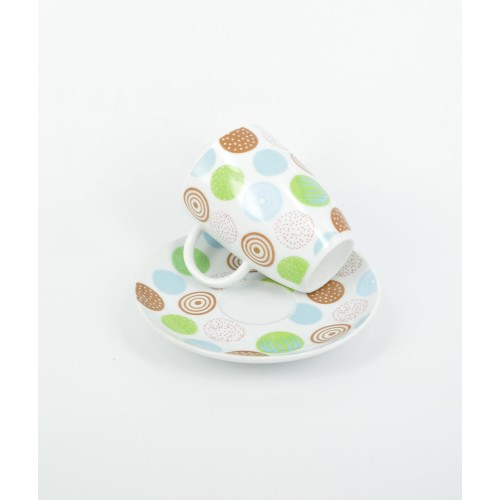 Φλυτζάνια πορσελάνης σετ 6 τμχ. στενόμακρα (κύκλοι)