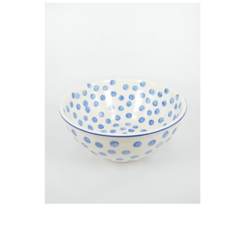 Σαλατιέρα χειροποίητη πουά μπλε