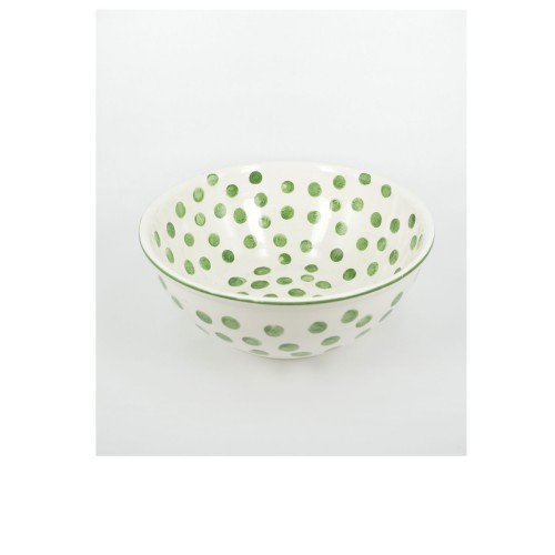 Σαλατιέρα χειροποίητη πουά πράσινη