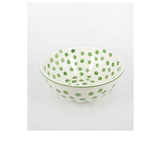 Σαλατιέρα χειροποίητη πουά πράσινη