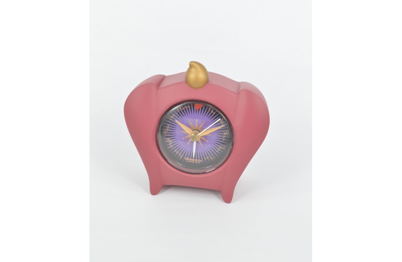 Ρολόι κομοδίνου με ξυπνητήρι πέτρινο (μελιτζανί)