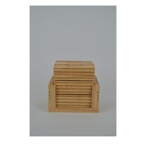 Σουβέρ ξύλινα σετ 6 τμχ. natural με βάση